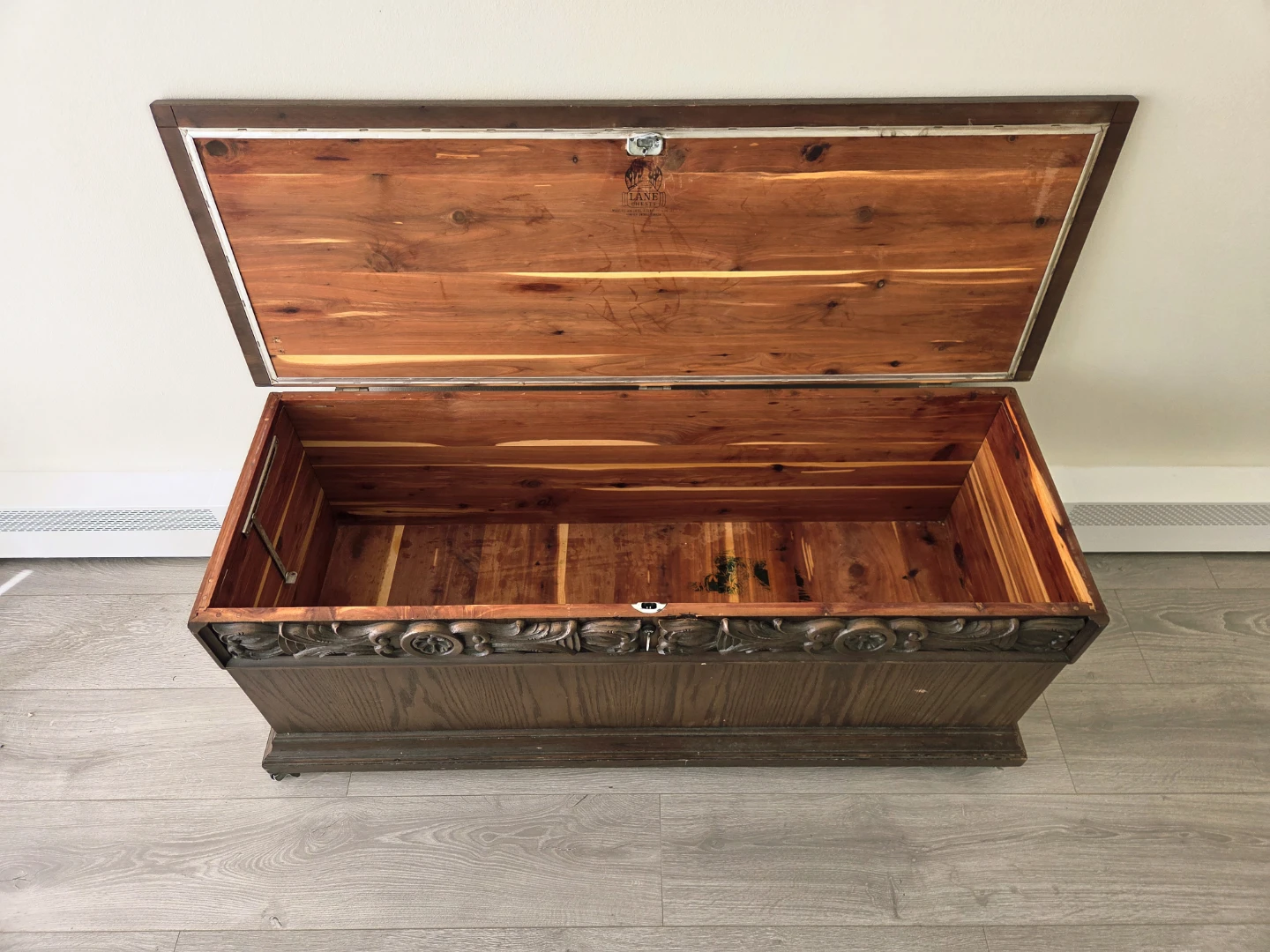 Vintage Brutalist Style "Lane" Rolling Cedar Chest - photo 2