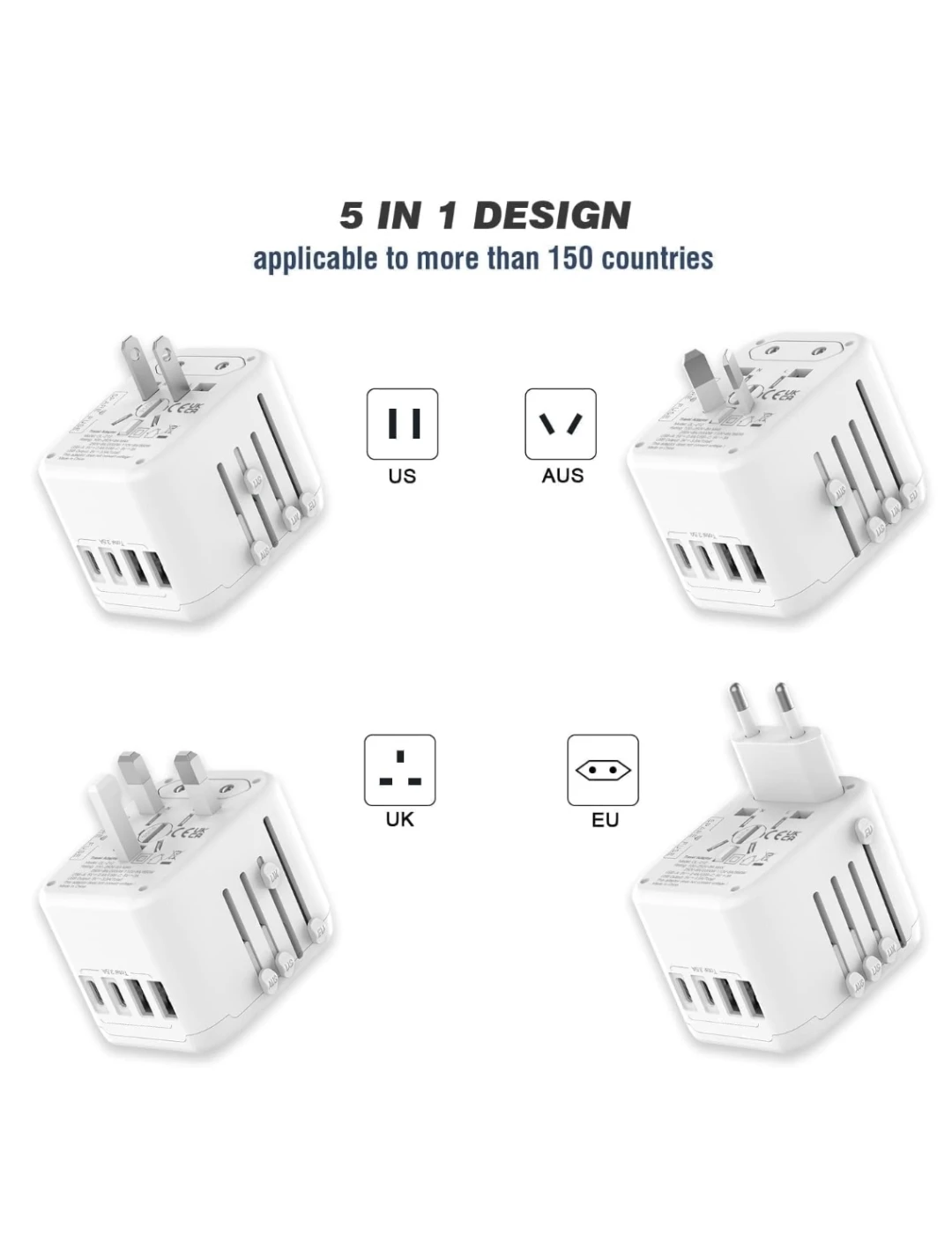 Universal Travel Adapter USB C charger USB A - photo 4