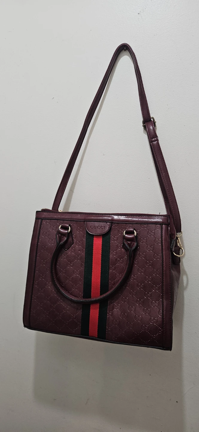 Burgundy style handbag - photo 2