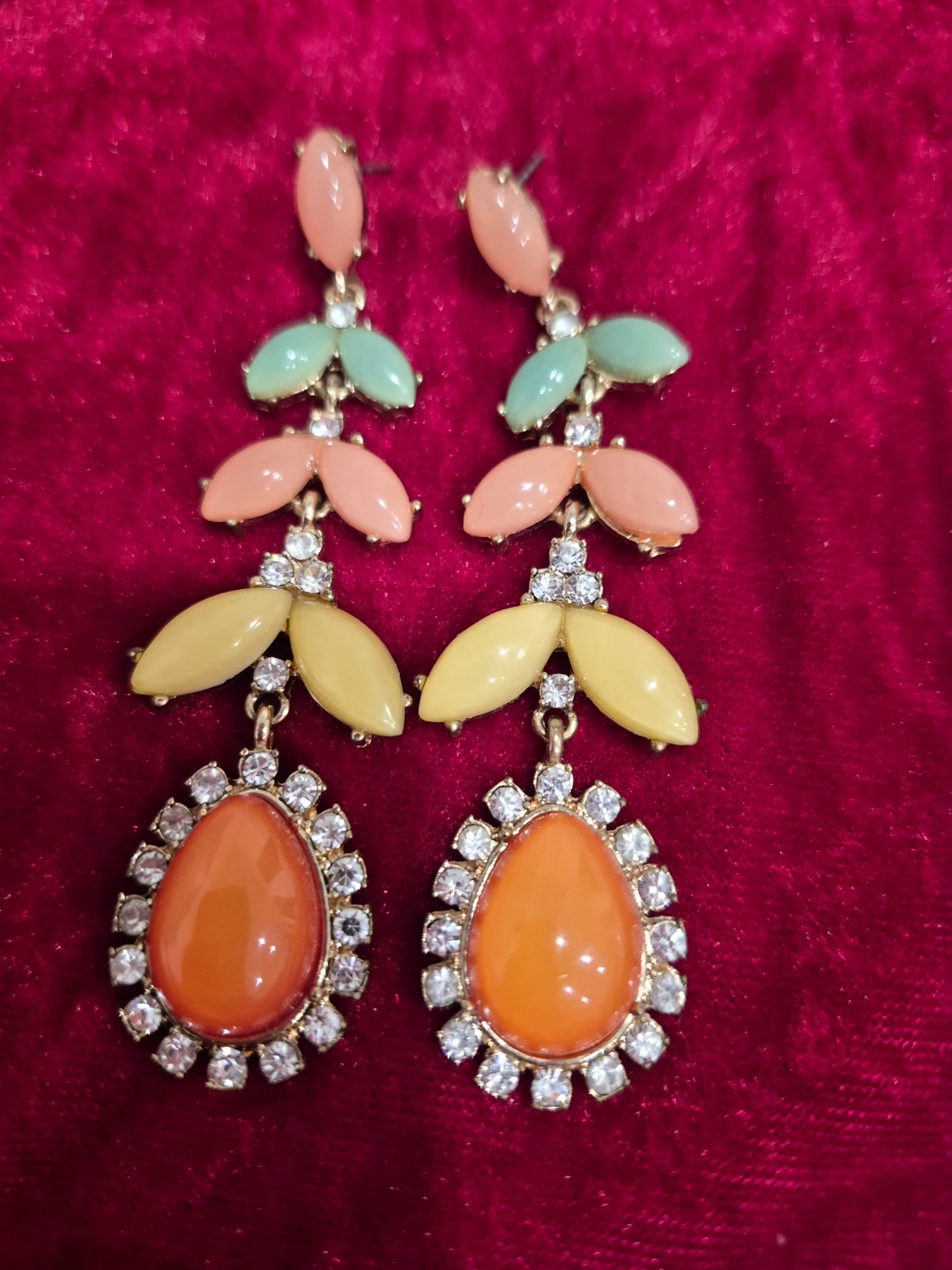Multicoloured Statement Dangle Earrings