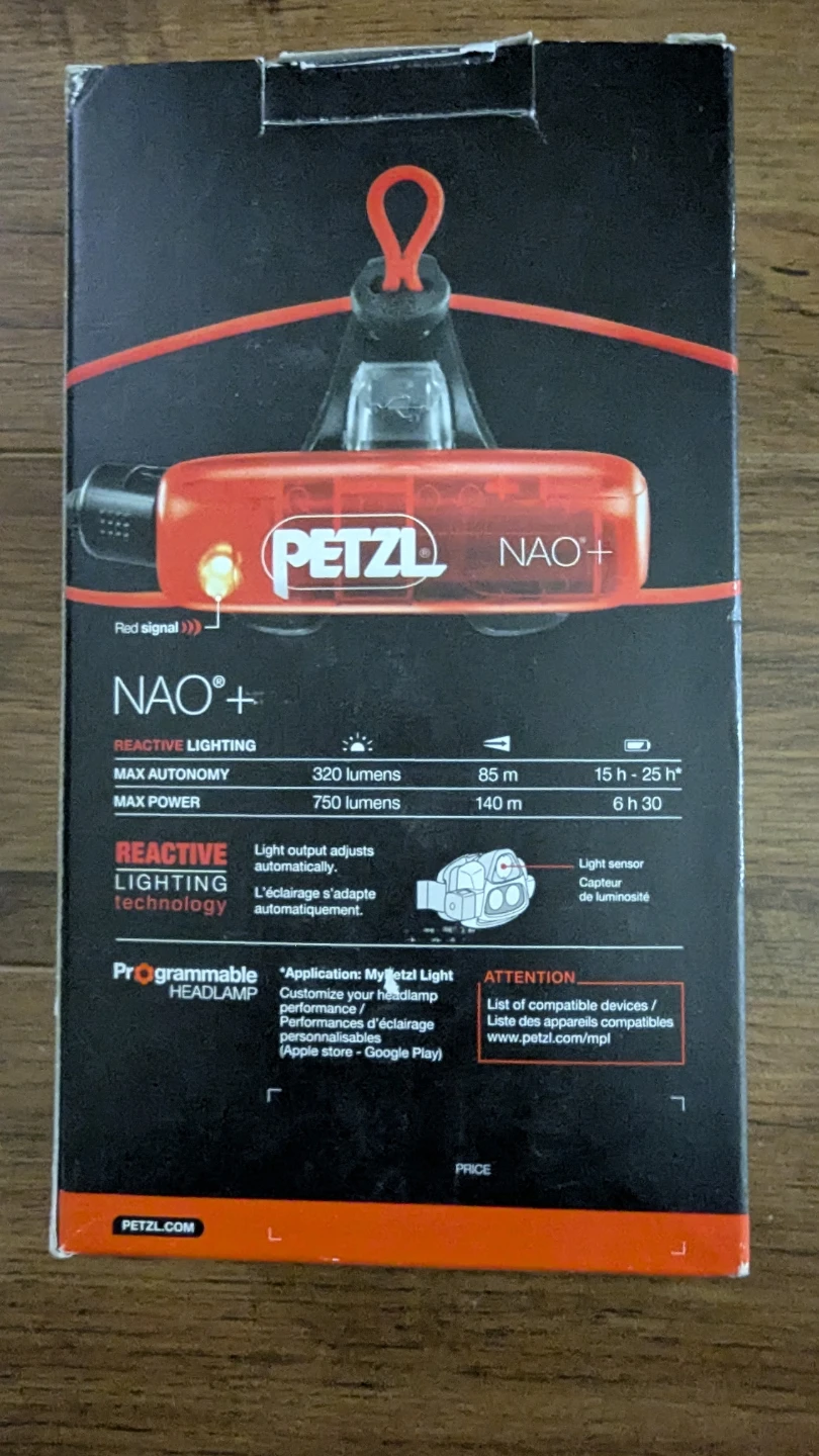 Petzl Nao + headlamp 750 lumens brand new open box - photo 2
