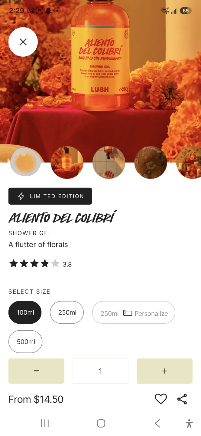 Lush Aliento Del Colibri Shower Gel
