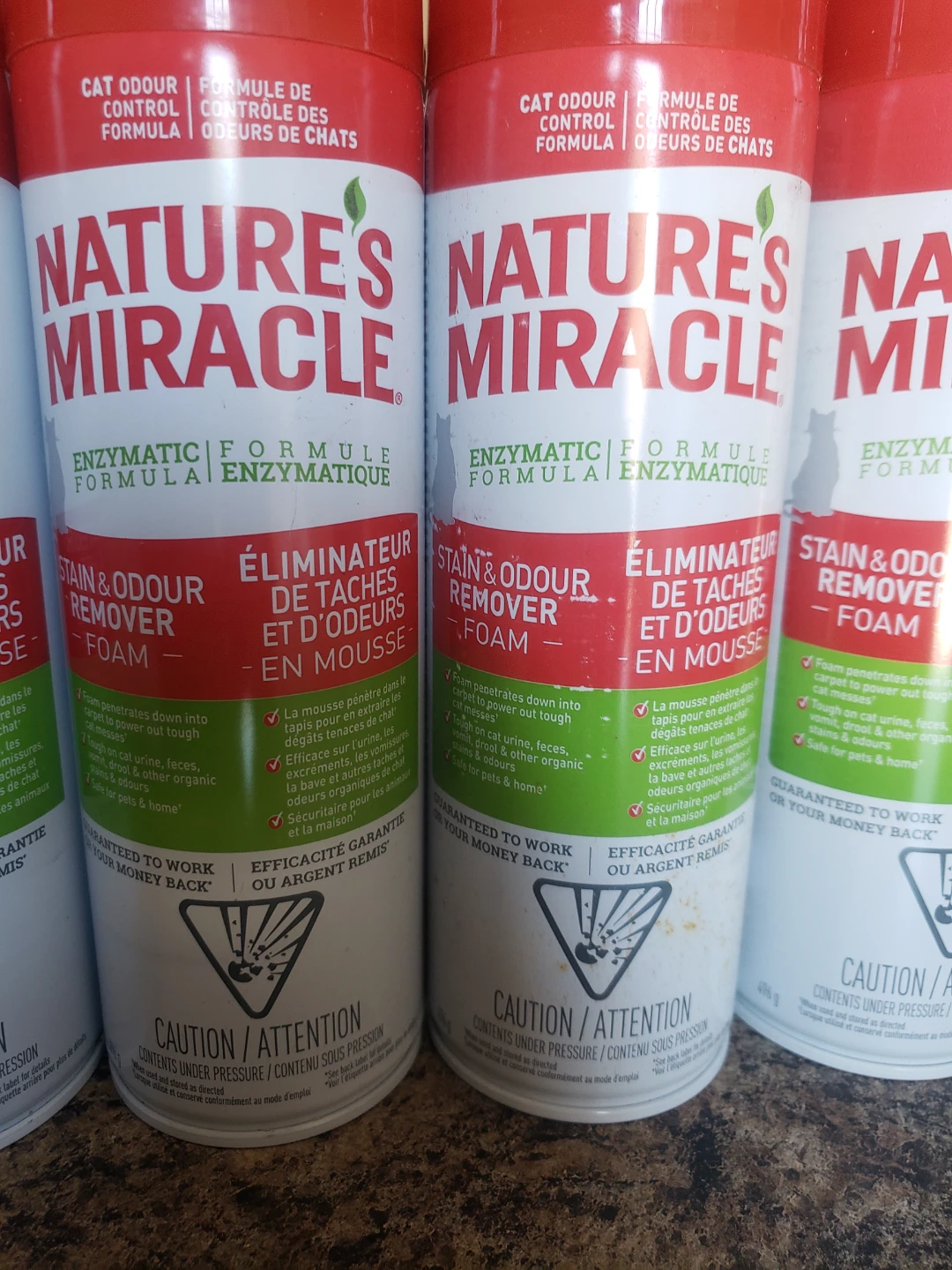 5 Cans of Nature's Miracle Stain & Odour Remover Foam