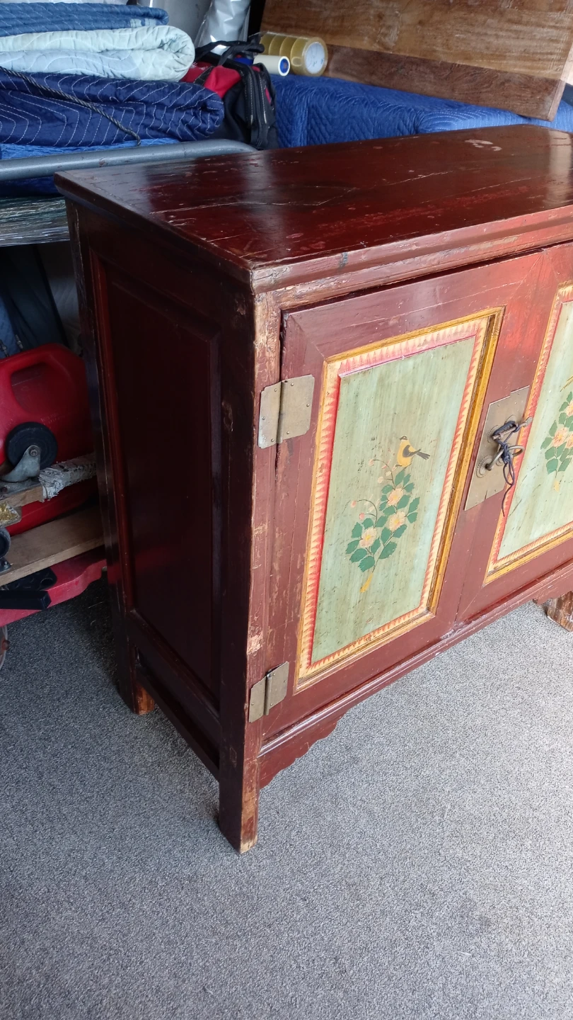 Asian-Style Painted Wood Cabinet - photo 5