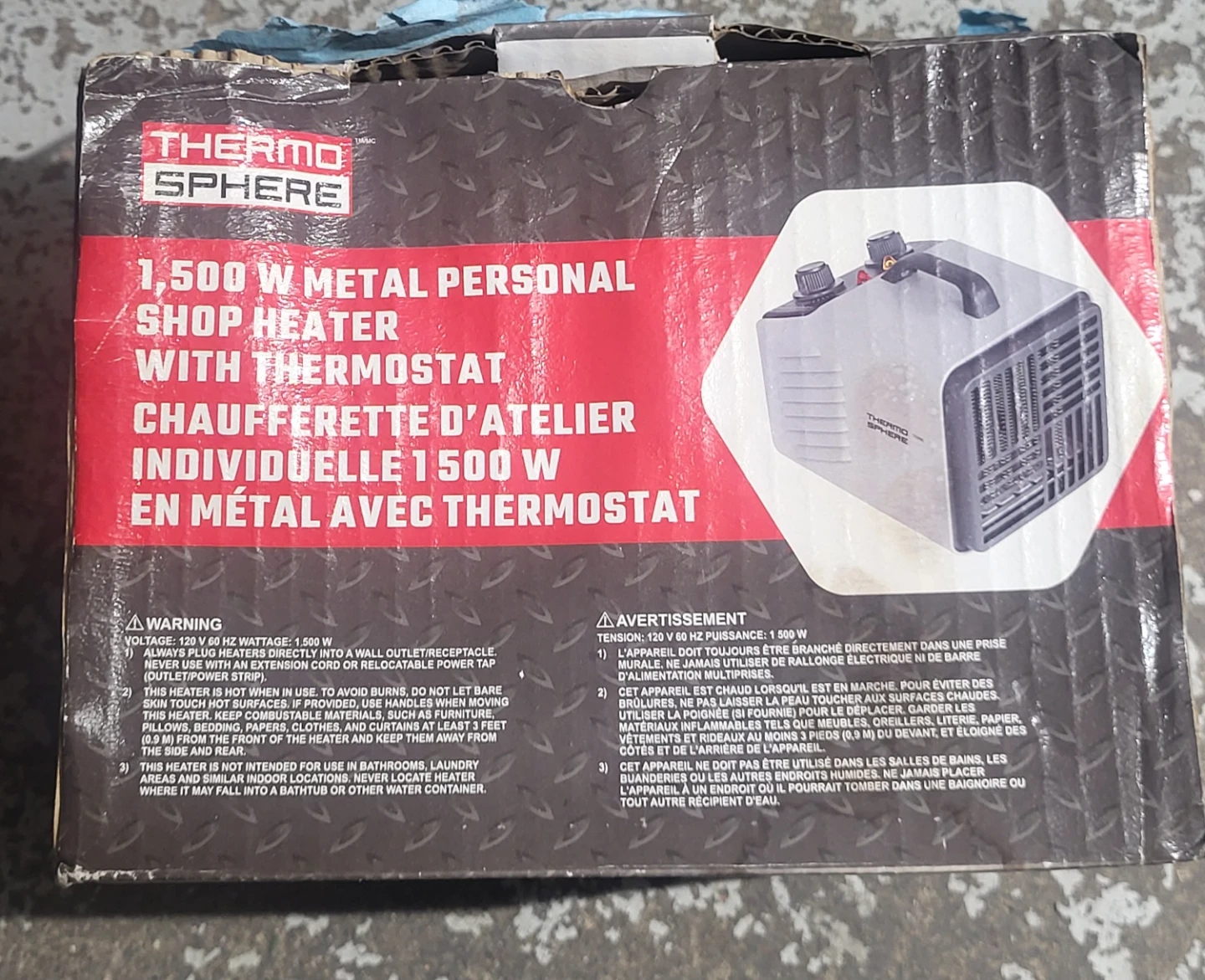 Thermo Sphere 1500W Metal Personal Shop Heater - photo 3