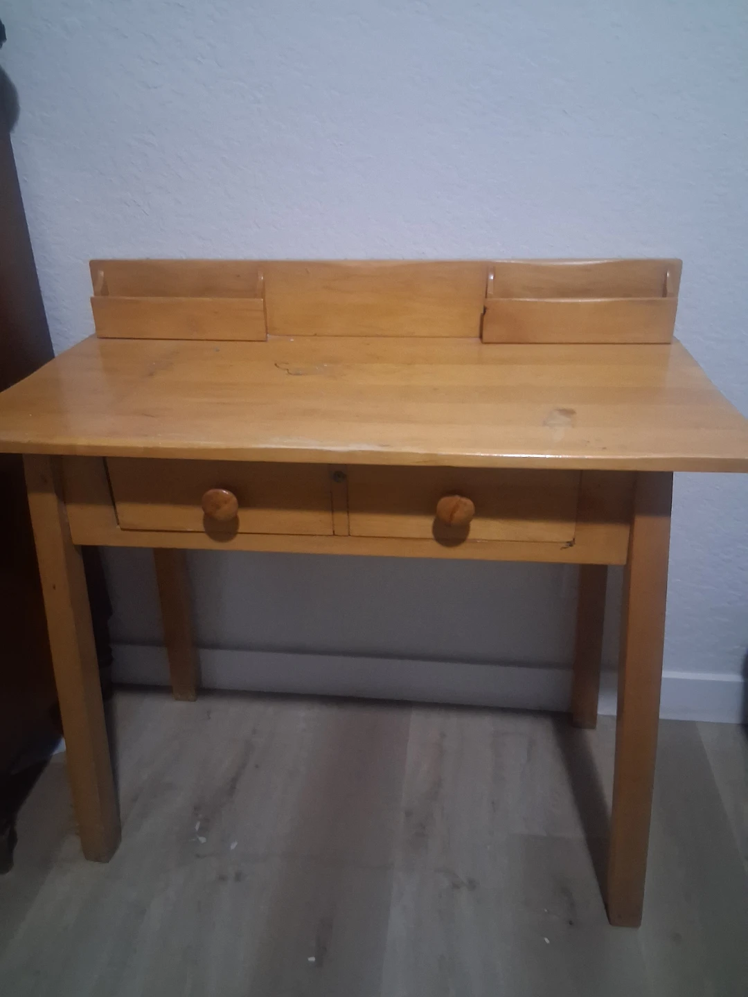 Wooden Desk with Two Drawers