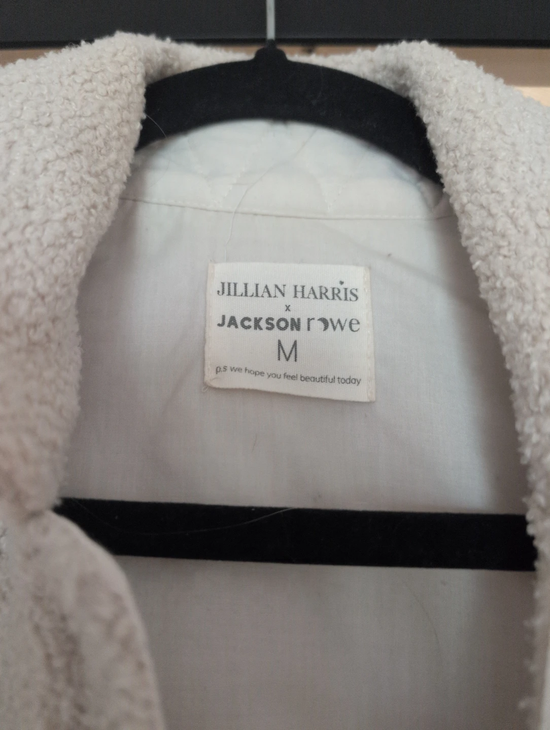 Jillian Harris x Jackson Rowe Sherpa Shacket Beige Size M - photo 2