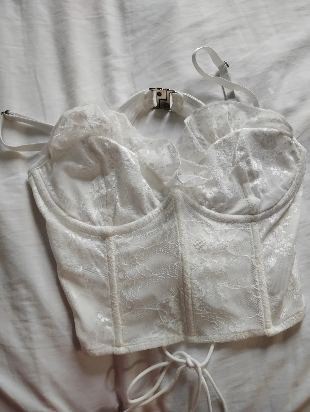 White Lace Corset Top