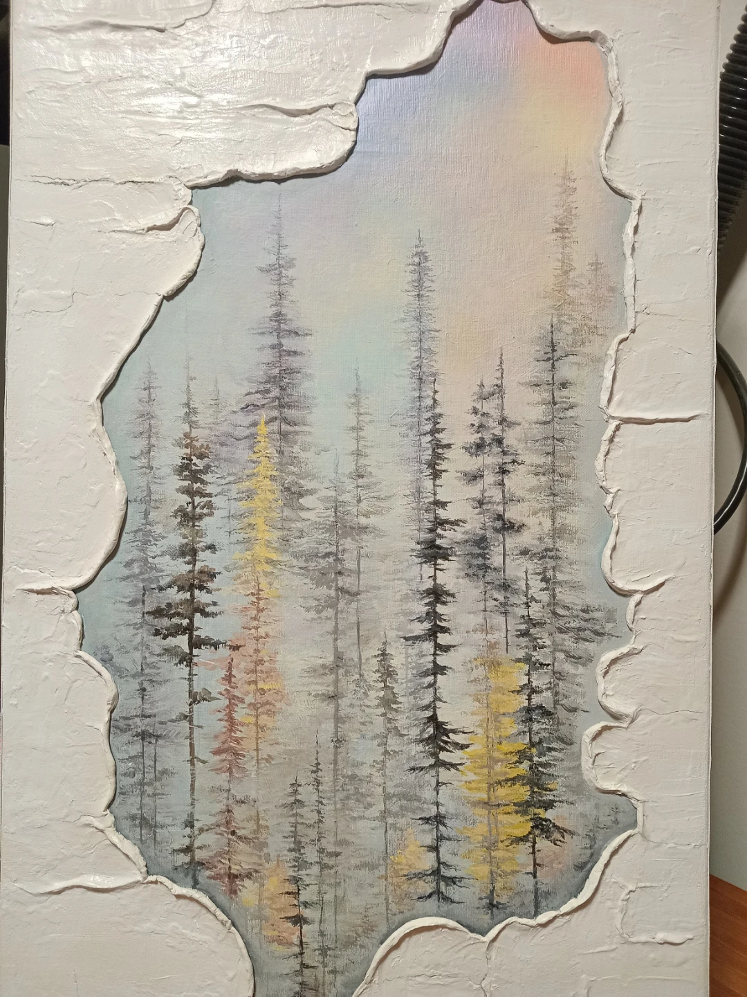 Textured Forest Landscape handpainted artwork