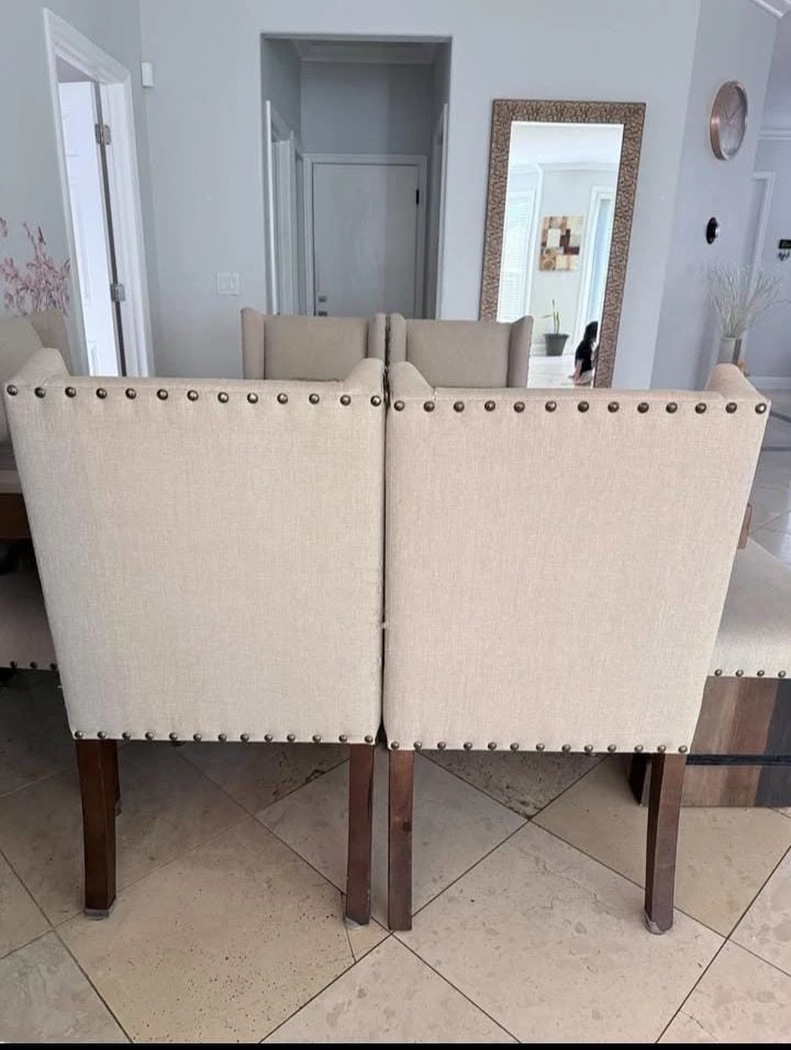 Upholstered Dining Chairs and Table - photo 3