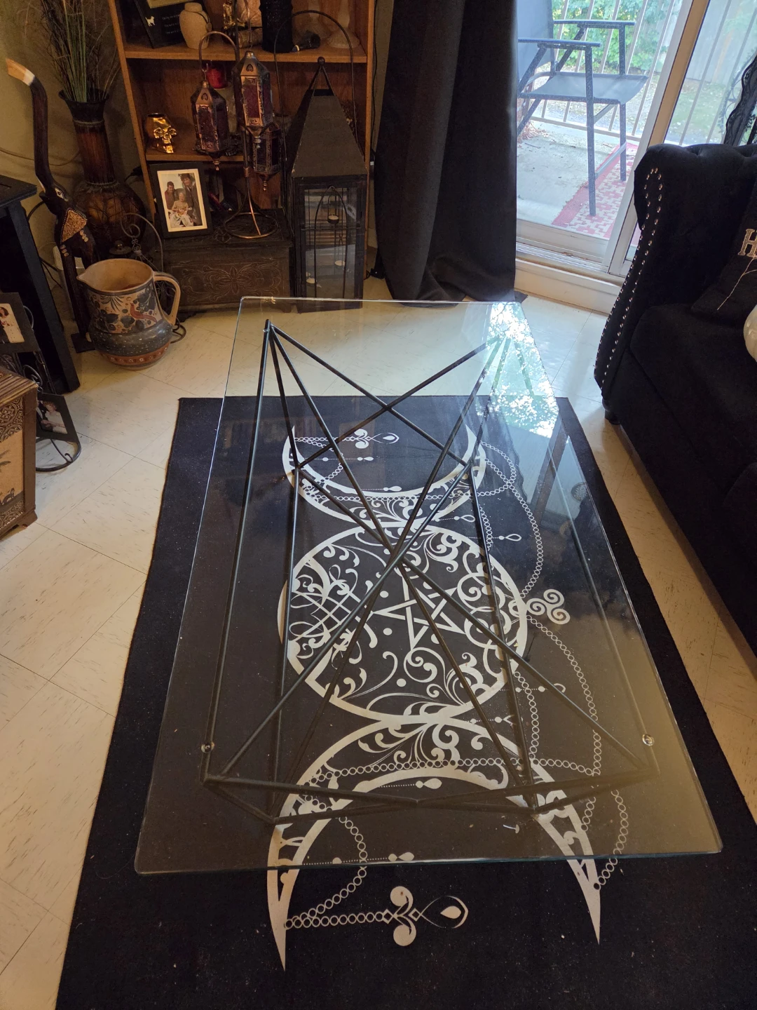 Glass coffee table