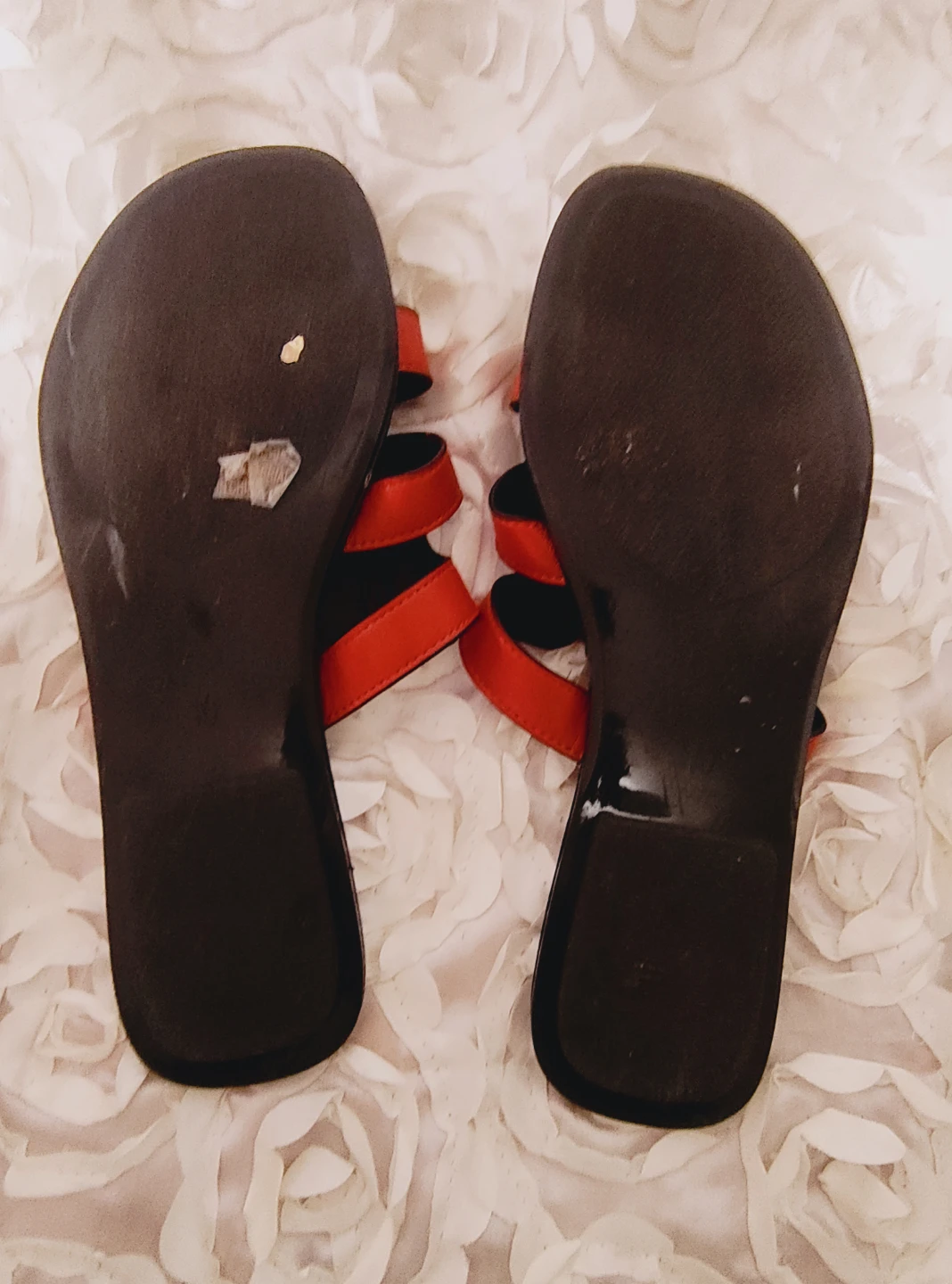 Bamboo Red and Black Slidee Sandals size 10 used - photo 3