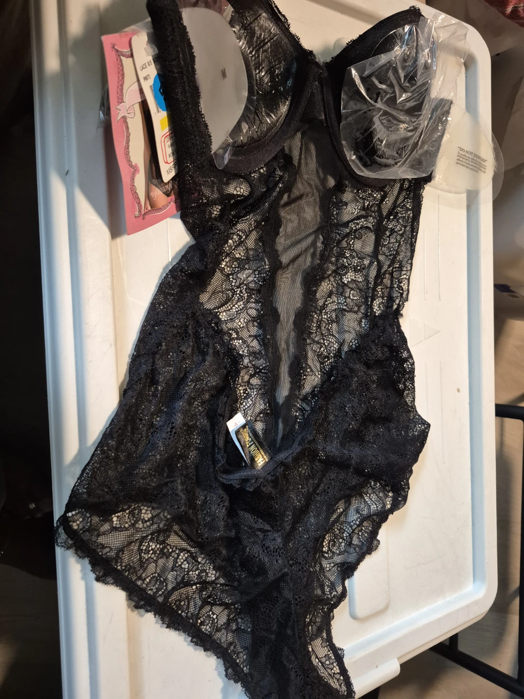 Fashion Forms Lace Backless Strapless Bodysuit - Black - photo 2