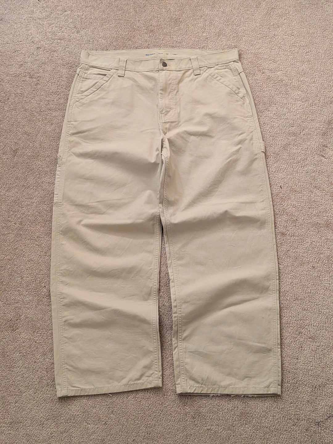 Old Navy Cream Carpenter Pants