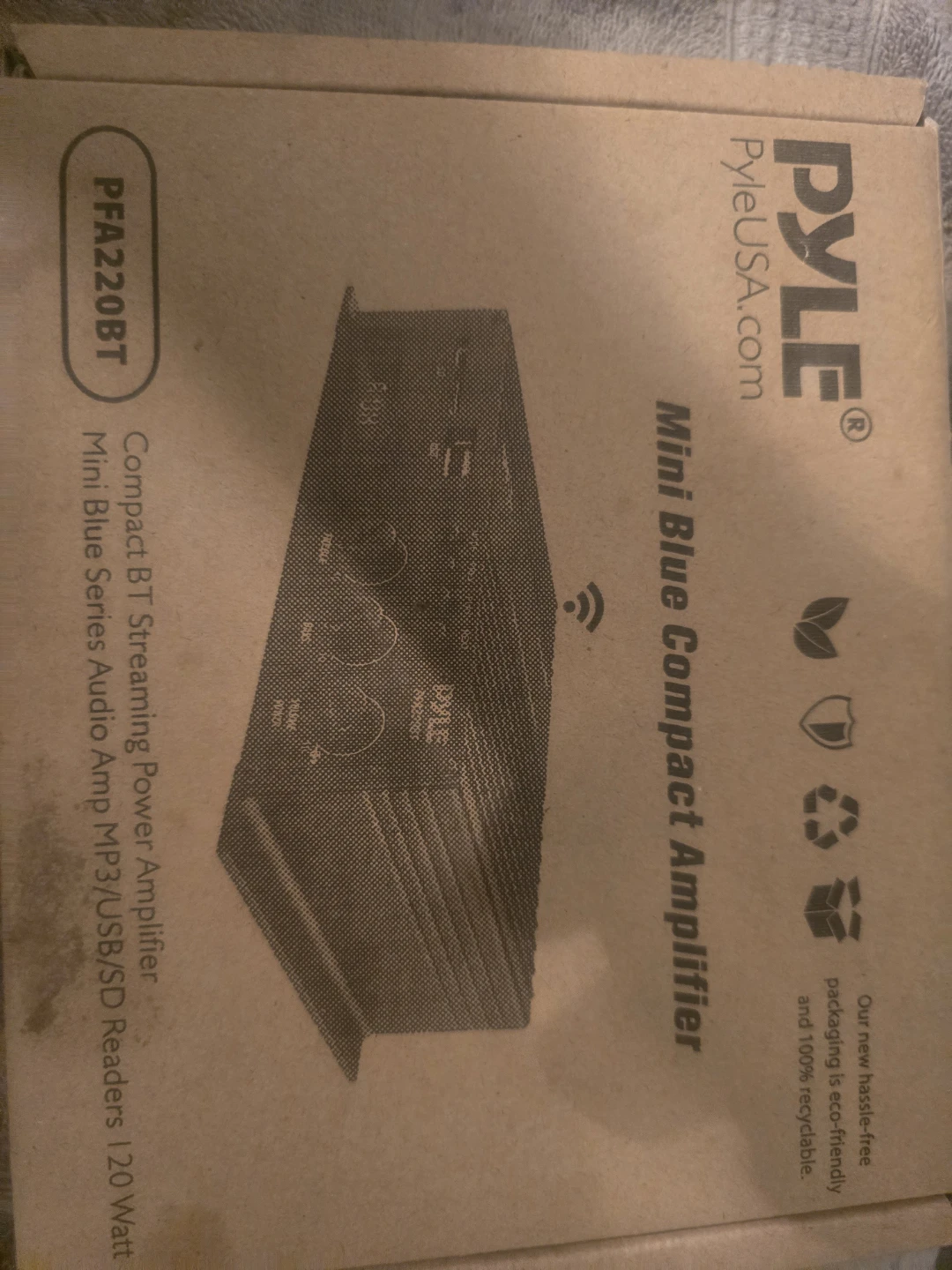 Pyle PFA220BT Mini Blue Compact Amplifier