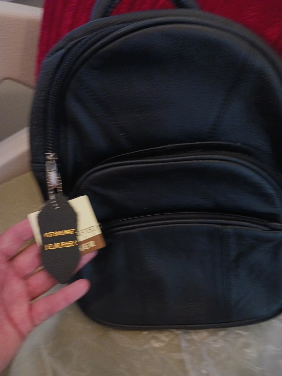 Black Genuine Leather Mini Backpack - photo 3