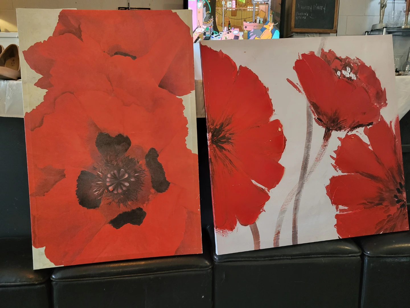 Large Red Poppy Floral Wall Art Canvas