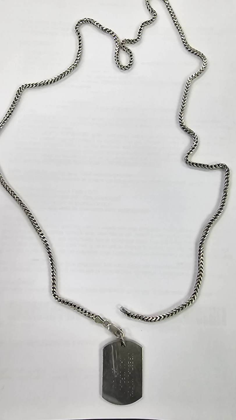 Silver-Tone Dog Tag Necklace