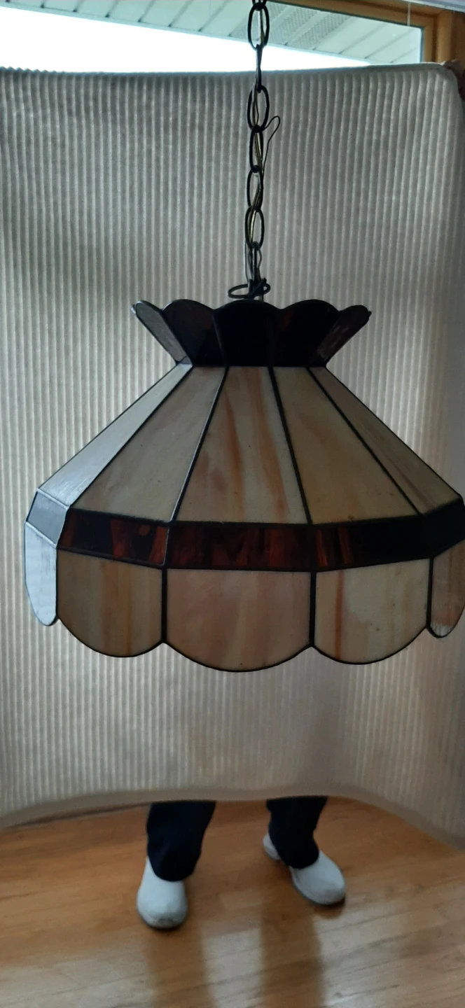 Tiffany-style stained glass hanging pendant light - photo 3