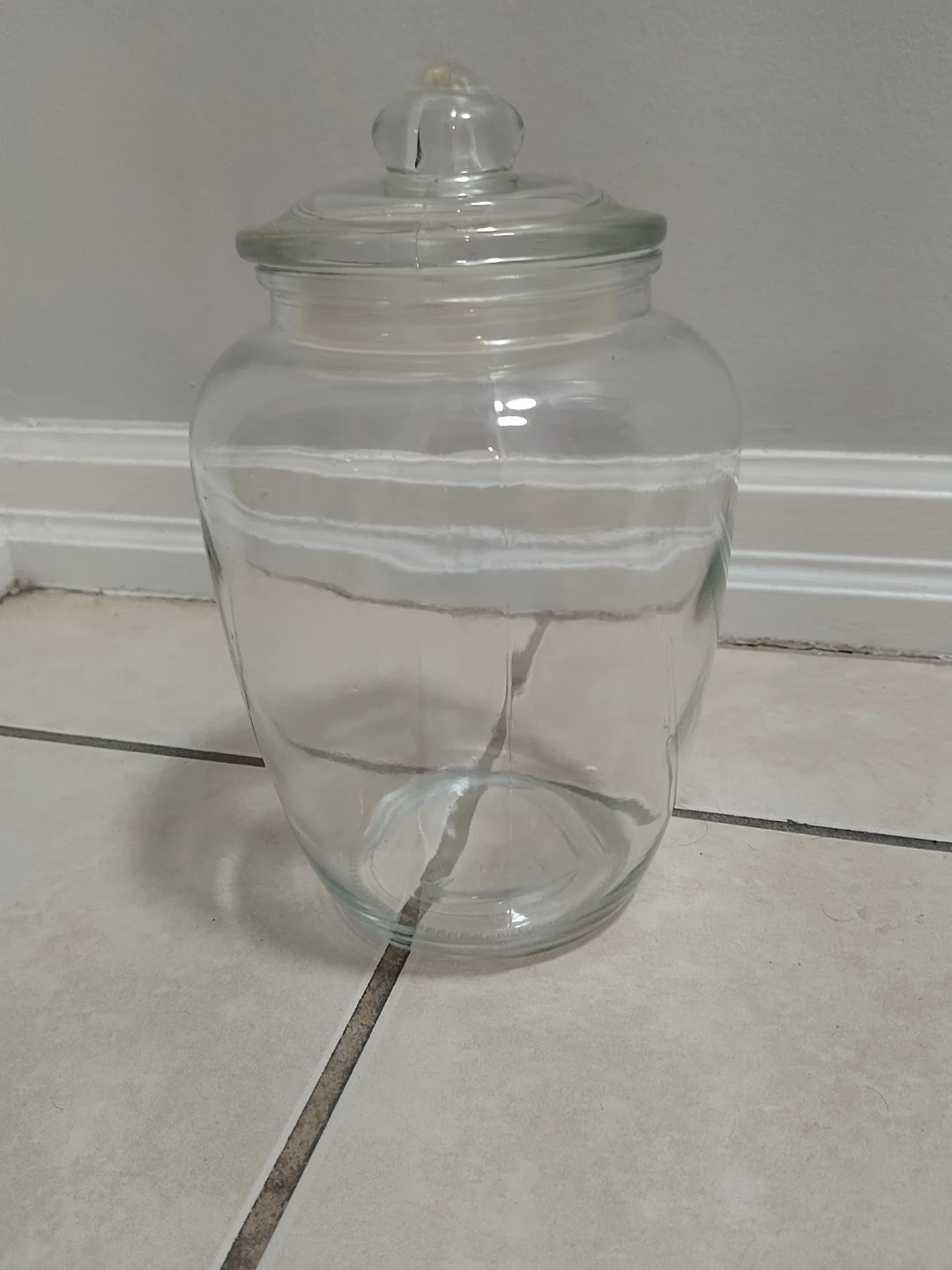 Vintage Glass Jar / Candy Jar with Lid