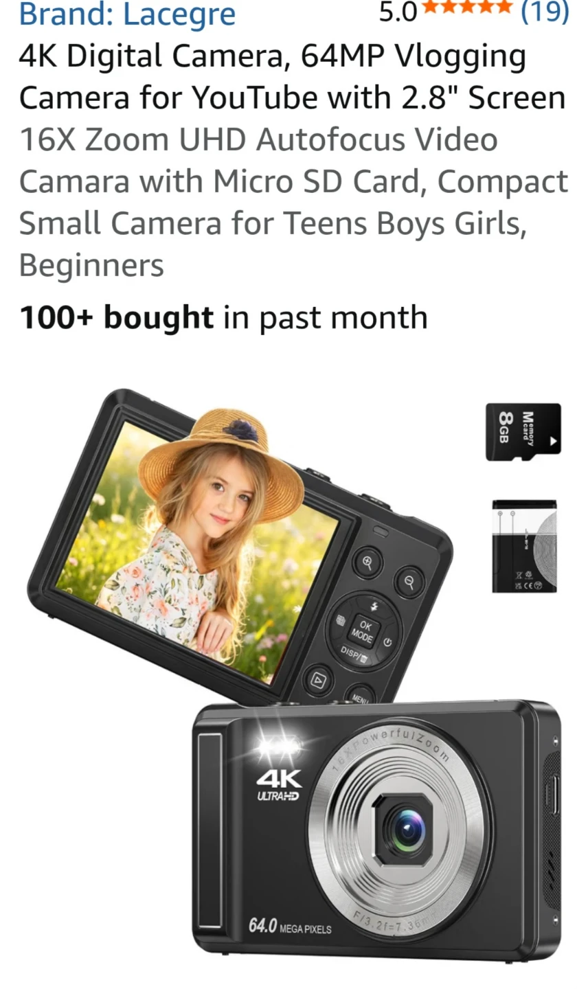 Lacegre 4K Ultra HD 64MP Digital Camera