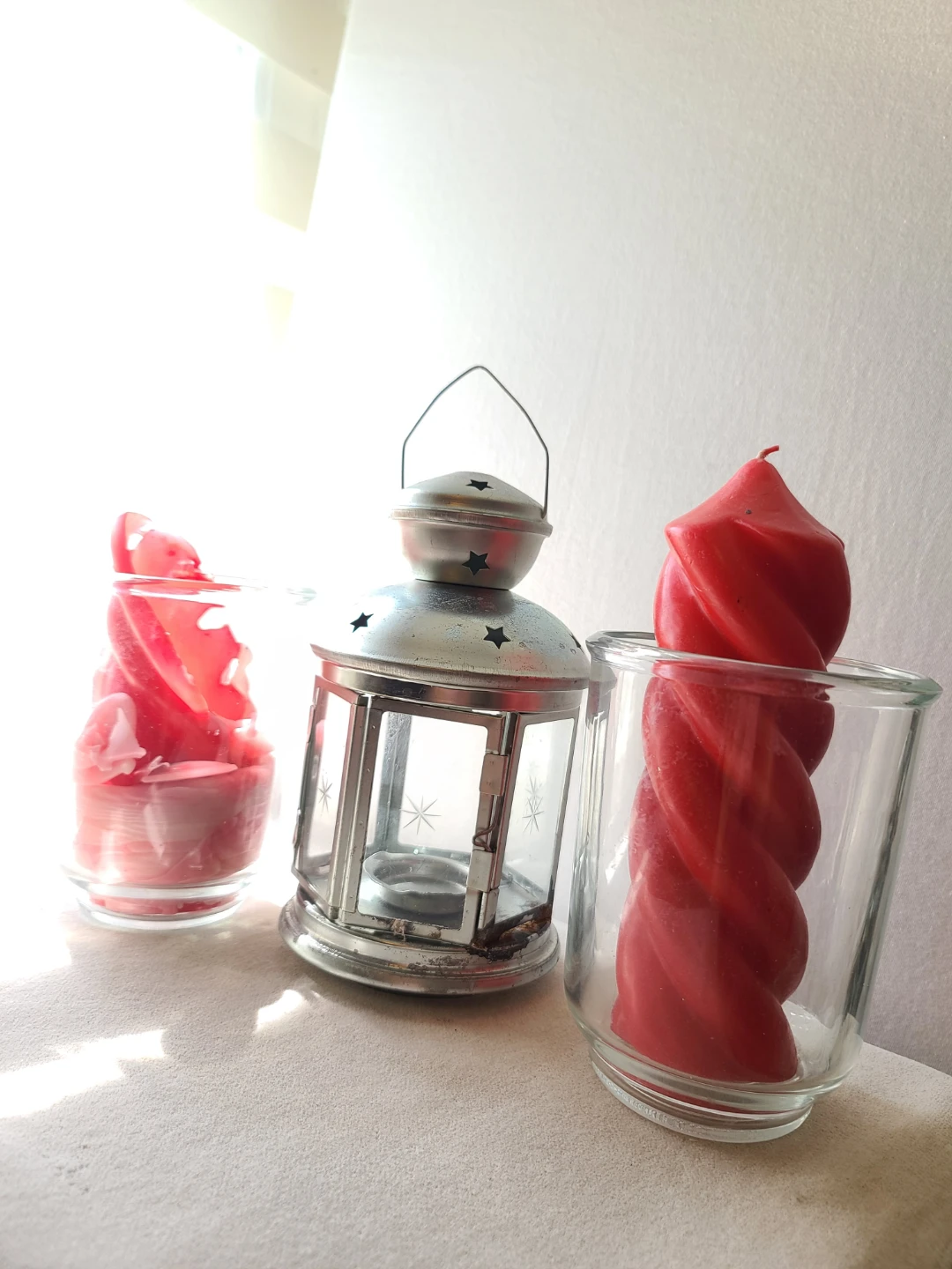 Vintage Metal Candle Lantern & Glass Chamber Stick Set - photo 3