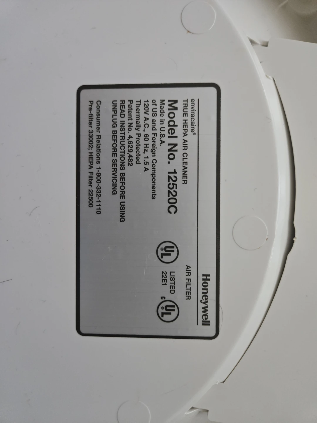 Honeywell True HEPA Air Cleaner + Extra New Filter - photo 4