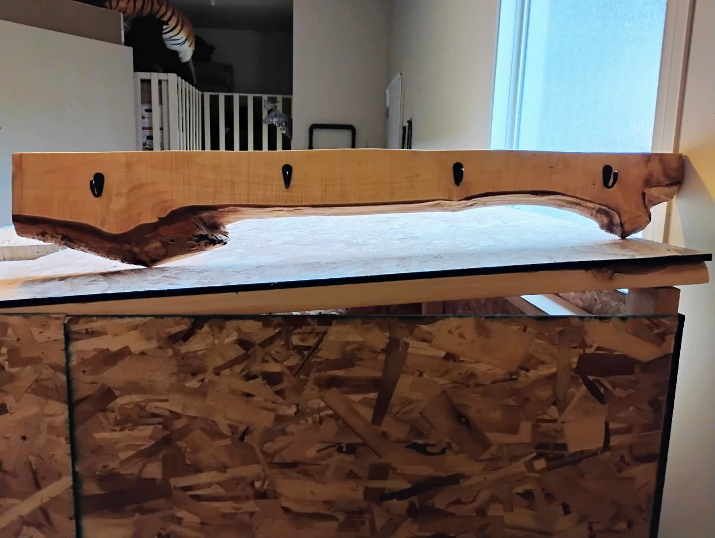 Live Edge Wood Coat Rack (wall mount)