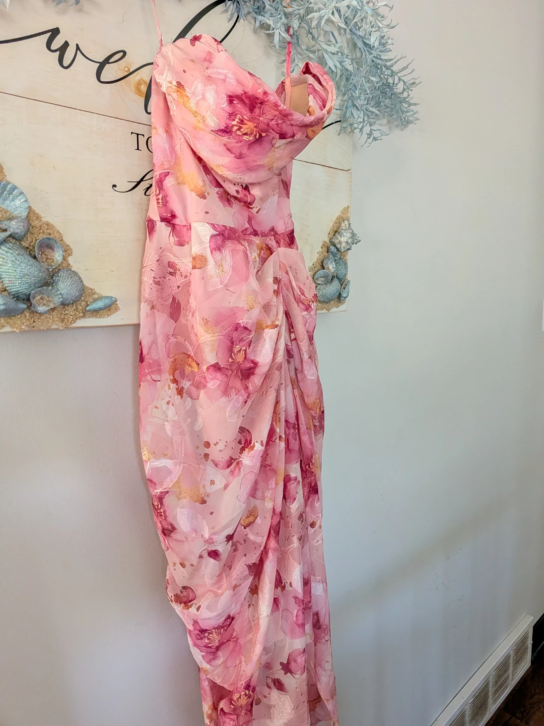 Floral Pink Strapless Dress - photo 2