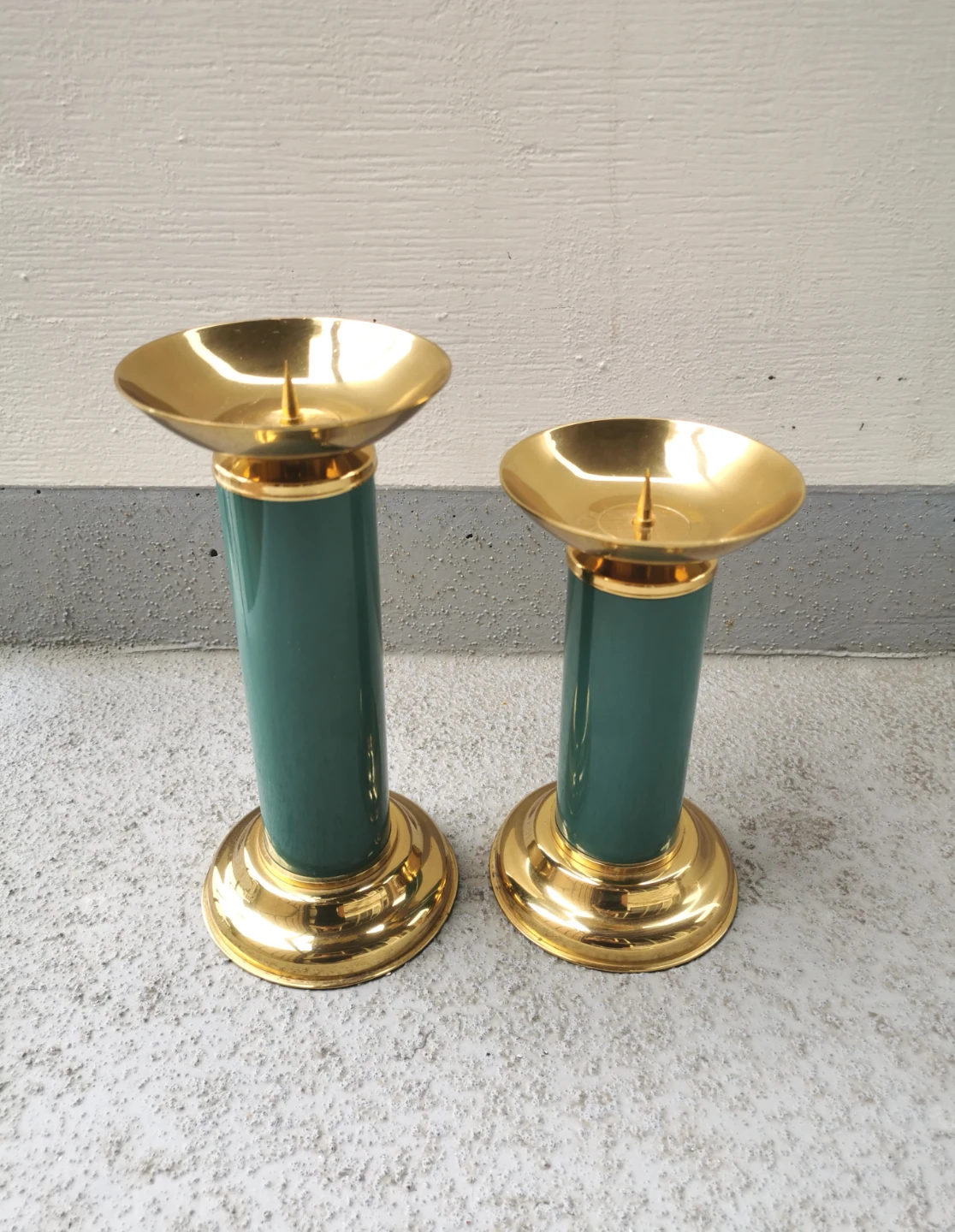 Vintage Ethan Allen Brass Spike Candle Holders