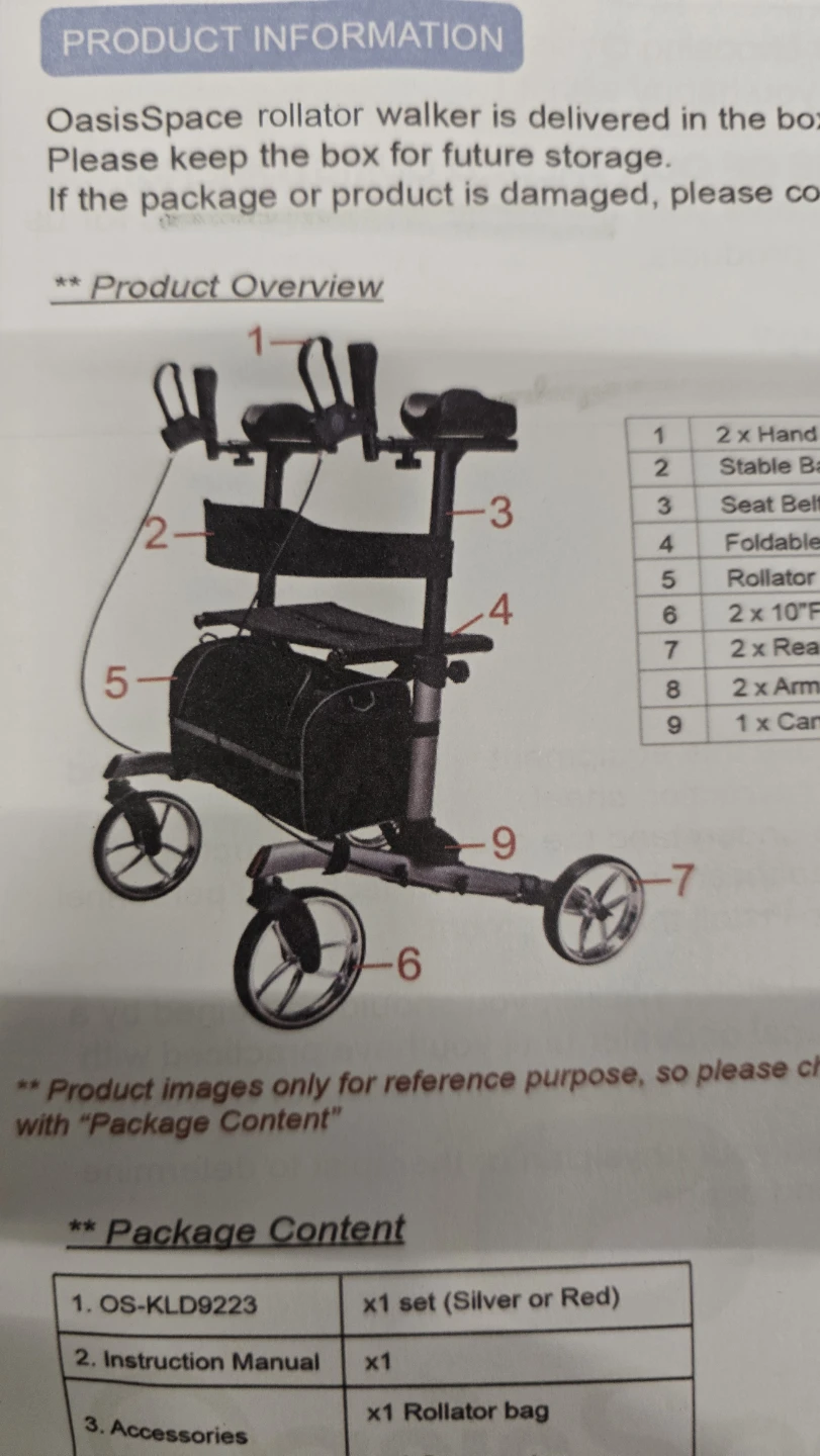 OasisSpace Rollator Walker OS-9223