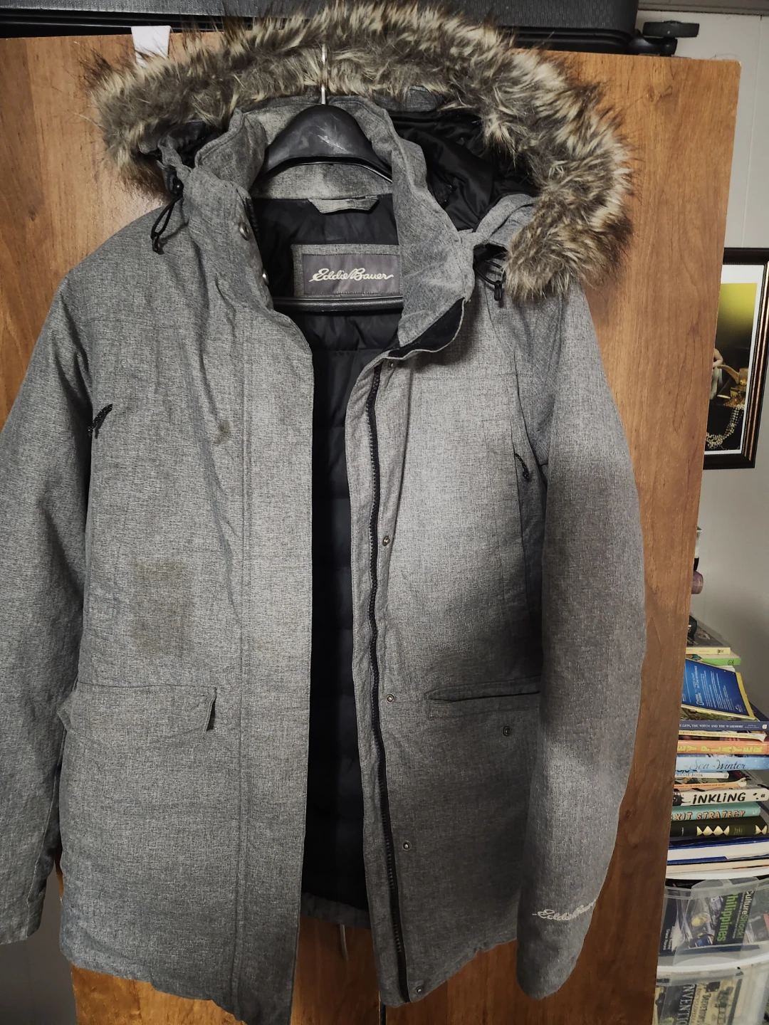 Eddie Bauer Men's Grey Parka Jacket