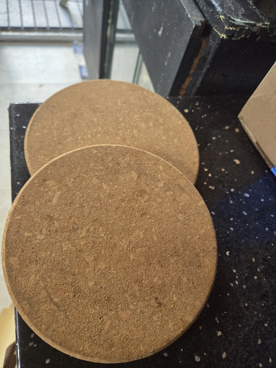 Set of Two Round Cork Coasters