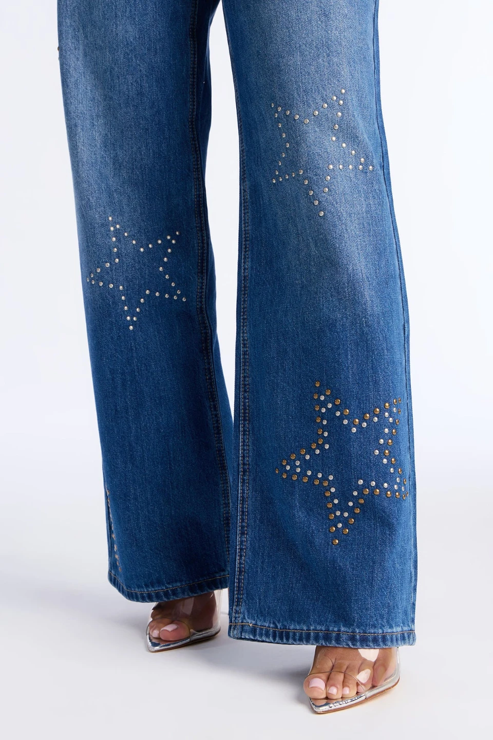 Fashion Nova Star Studded Wide Leg Jeans - photo 2