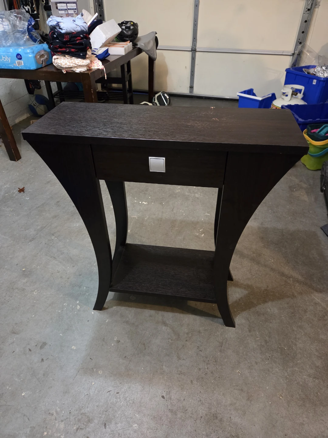 Dark Wood Console Table with Drawer