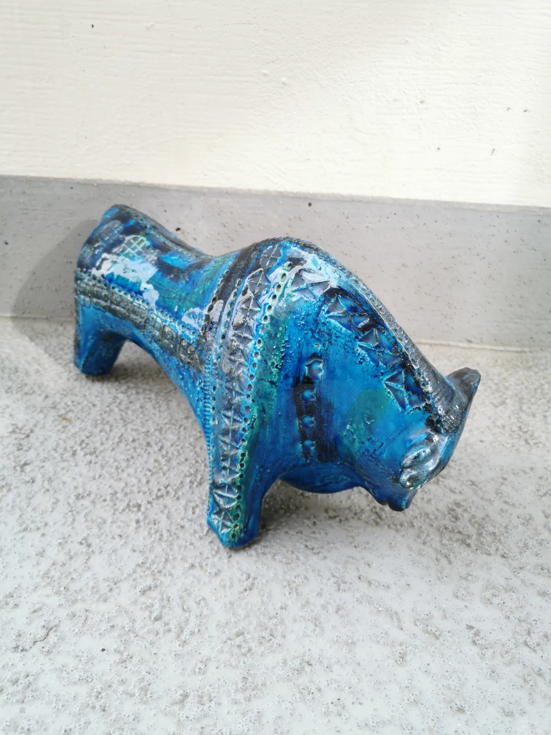 Vintage Bitossi Rimini Blu Bull Attributed to Aldo Londi 13" - photo 4