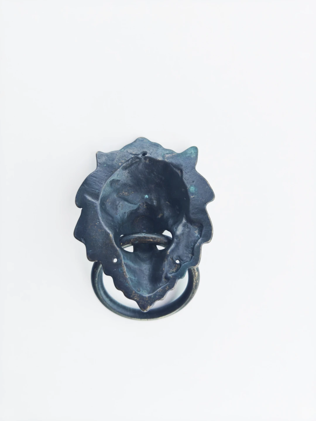 Vintage Bronze Lion Head Door Knocker - Solid Metal Hardware - photo 2