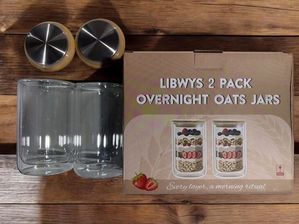 LIBWYS 2 Pack Overnight Oats Jars🏈