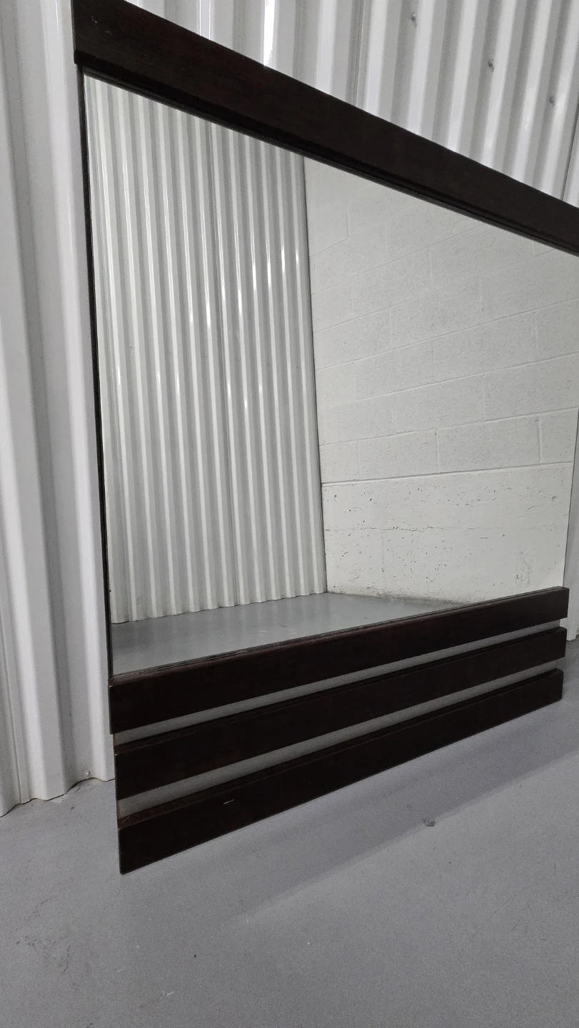 Large Wooden Wall Mirror with Dark Brown Frame - photo 2