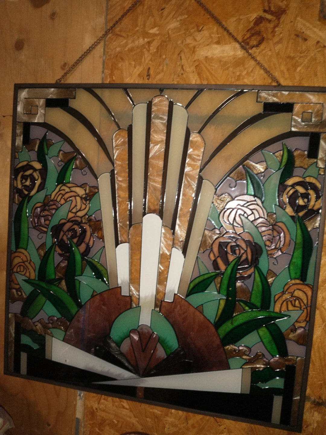 Art Deco Stained Glass Panel