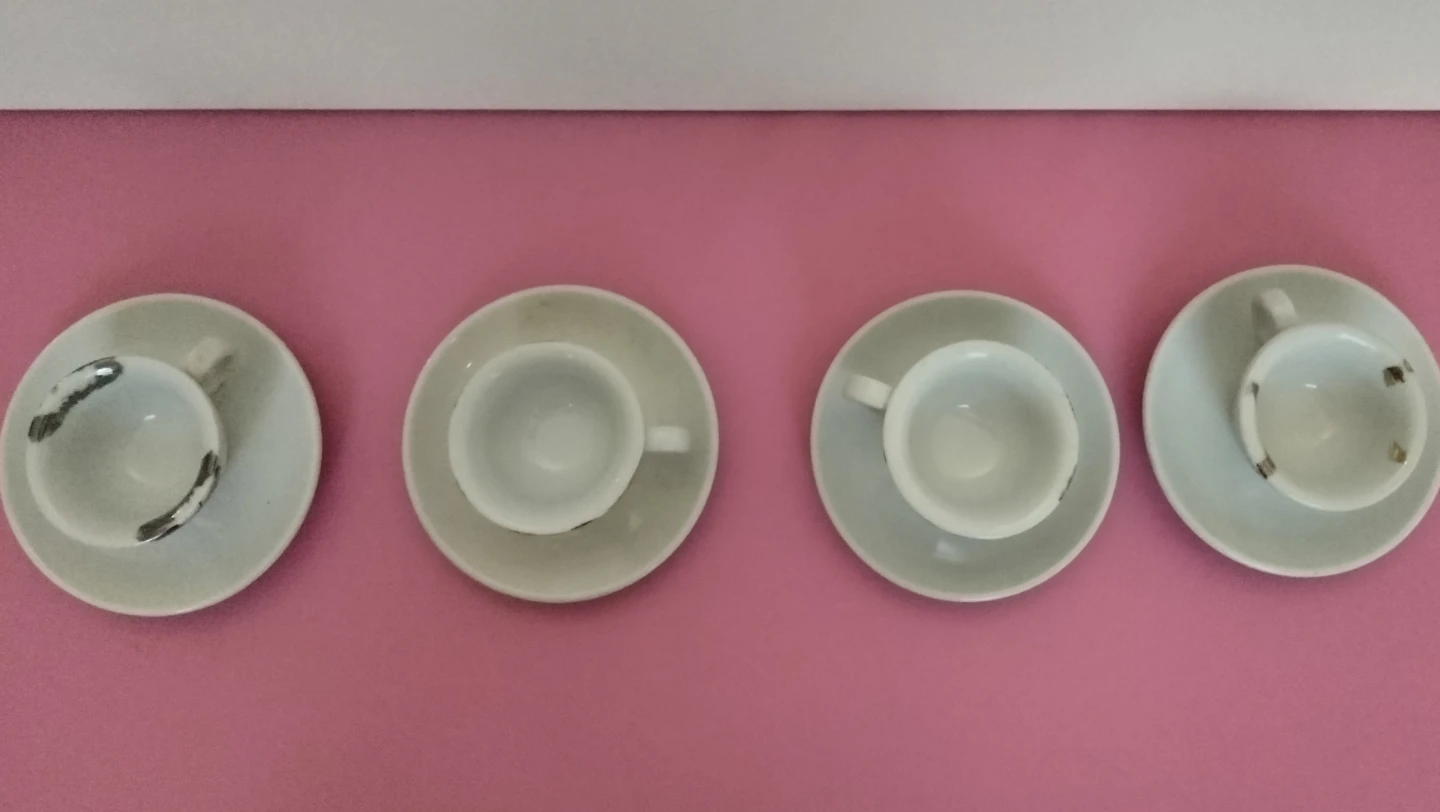 Set of 4 Miniature Coffee - Espresso Cups and Saucers - photo 2