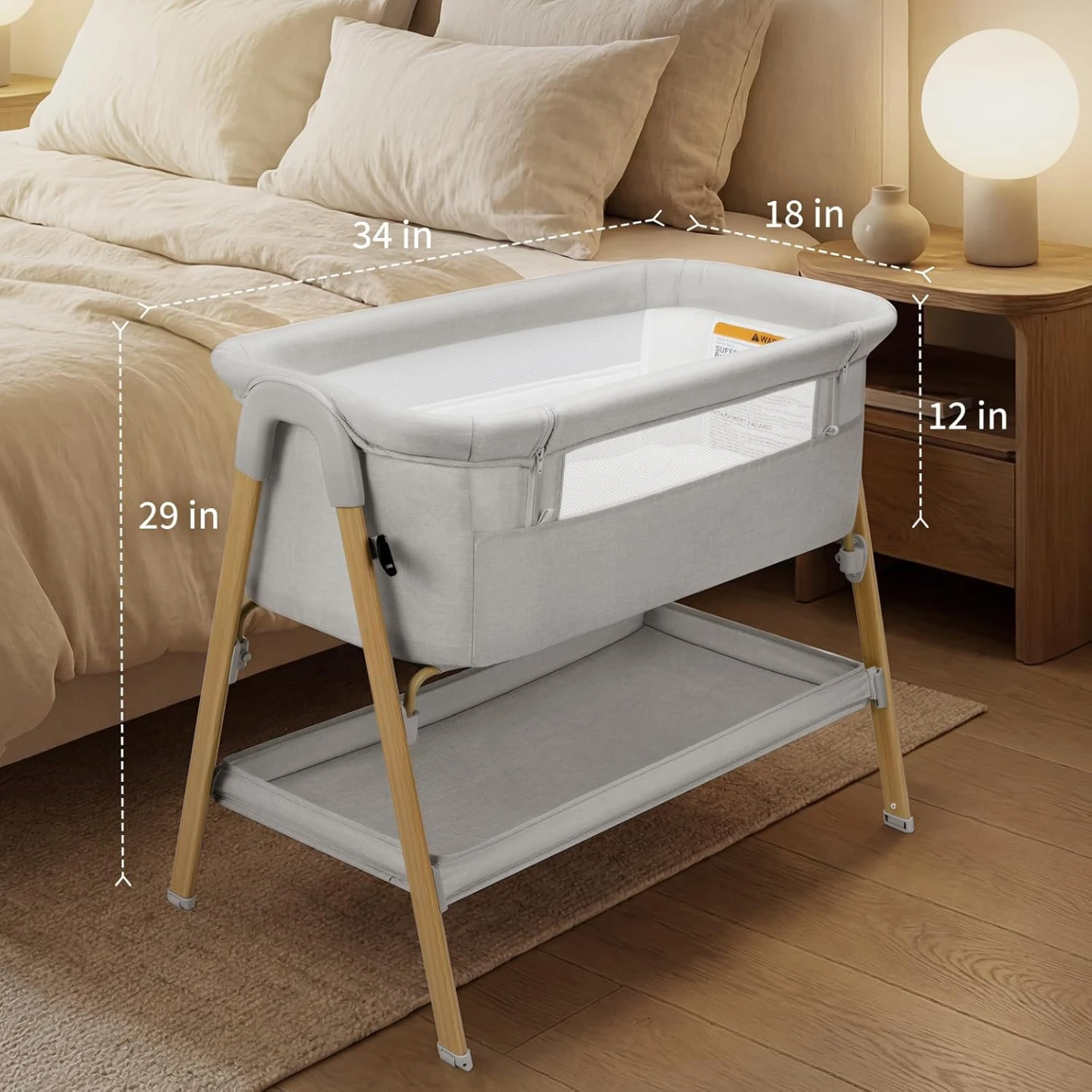 Baby Bassinet, Bedside Bassinet, 2-in-1 Bedside Sleeper - photo 3