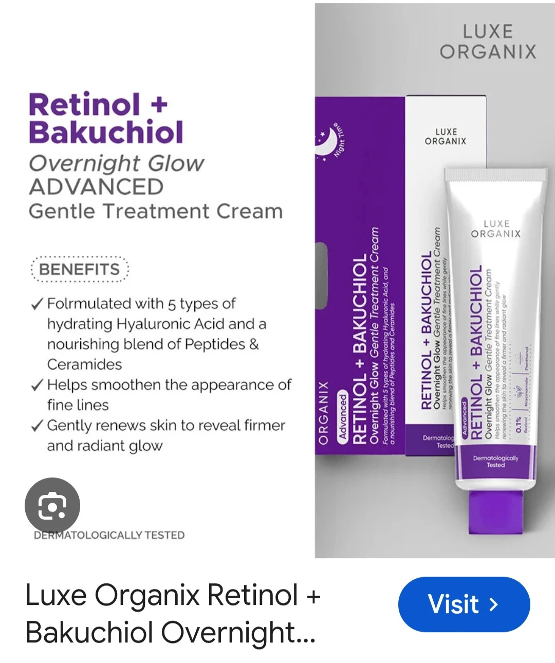 Luxe Organix Retinol + Bakuchiol Treatment Cream 30g - photo 2