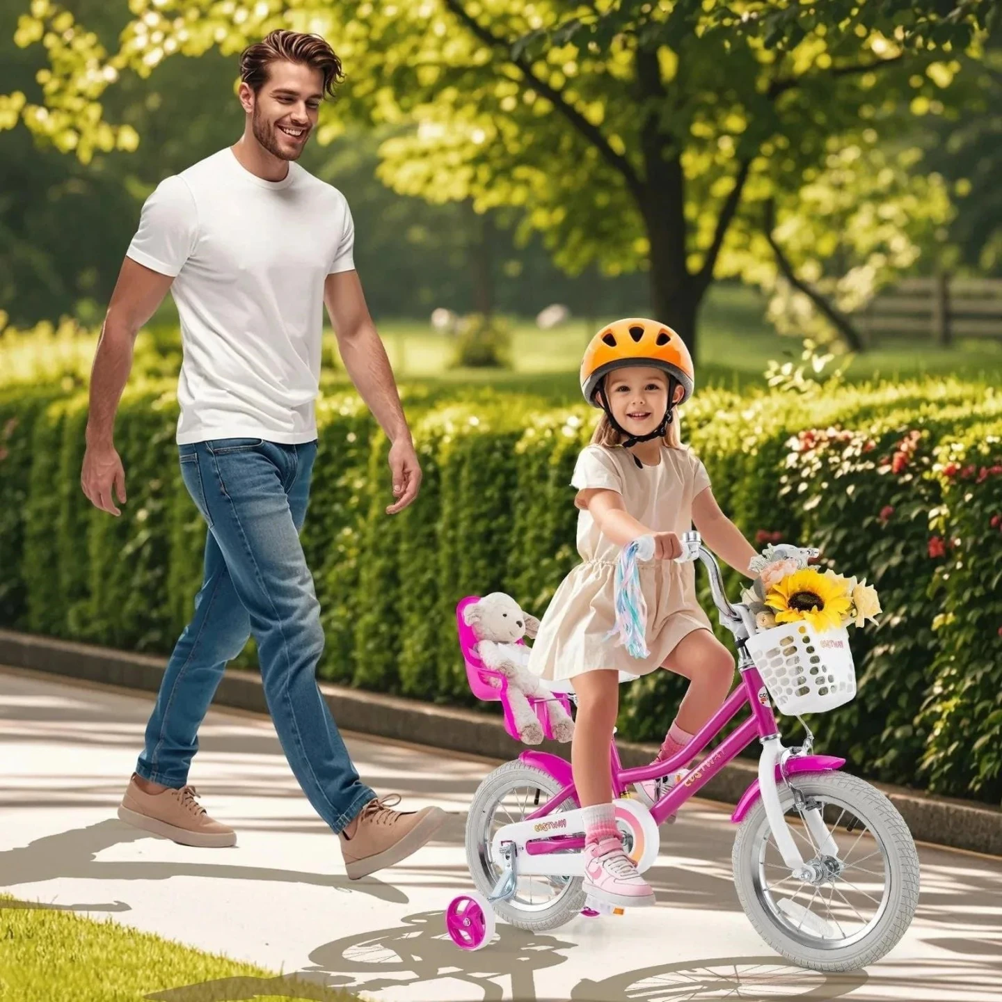 New<>Kids Bike with Training Wheels and Doll Seat - photo 3