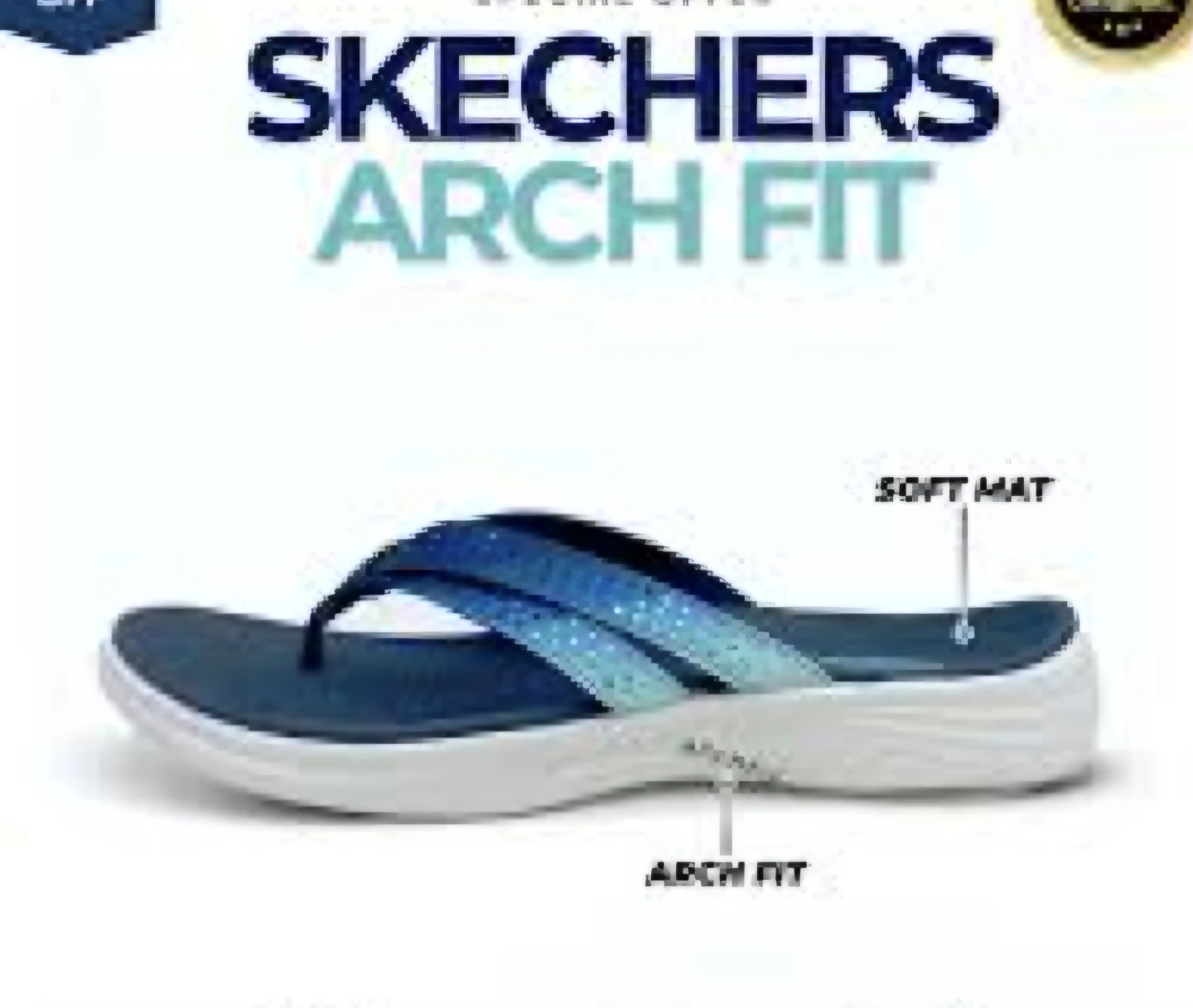 Skechers Arch Fit Radiance Ombre Blue Rhinestone Sandals