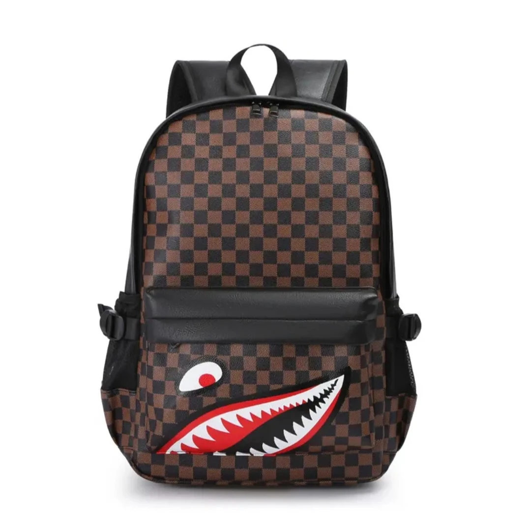 Checkered Shark Design Backpack - photo 2