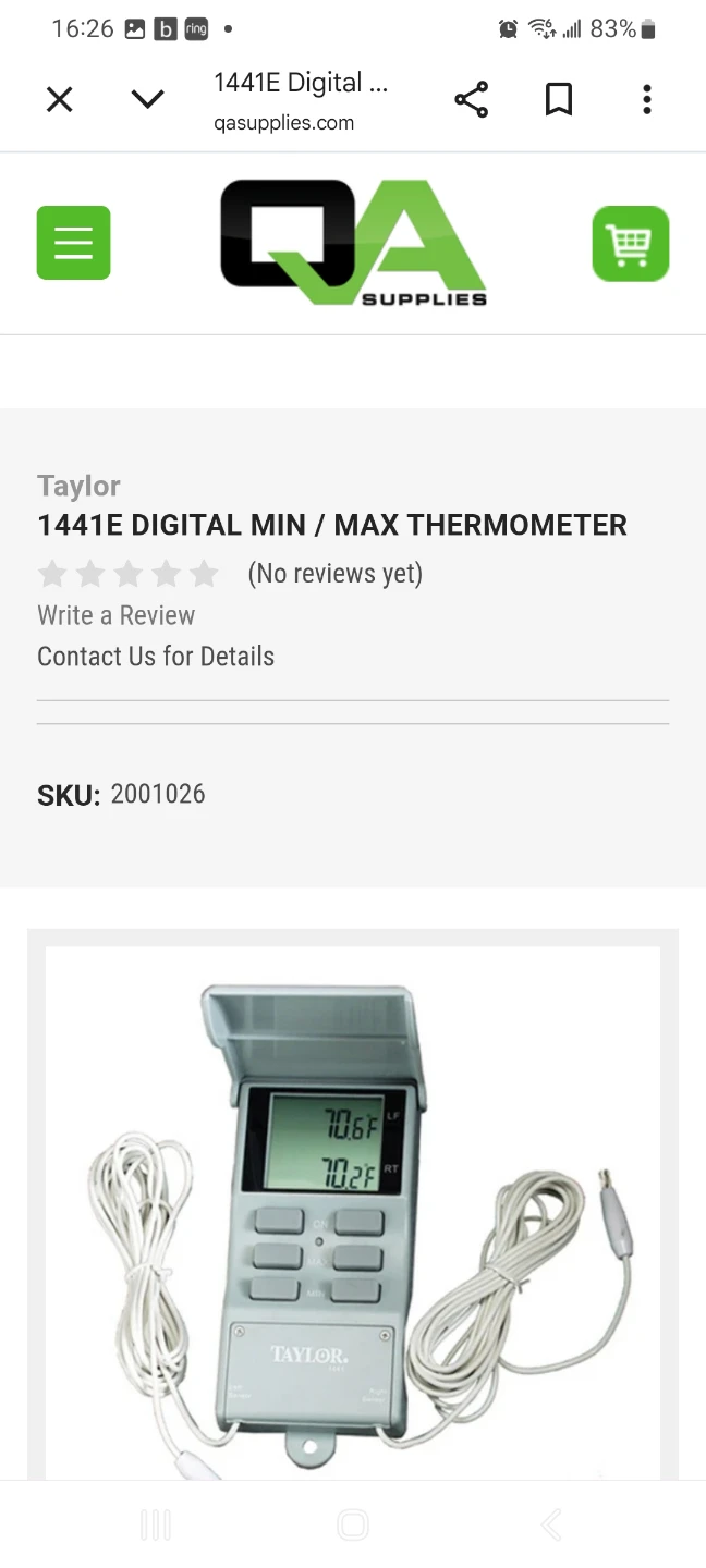 Taylor 1441E Digital Waterproof Max/Min Thermometer - photo 4
