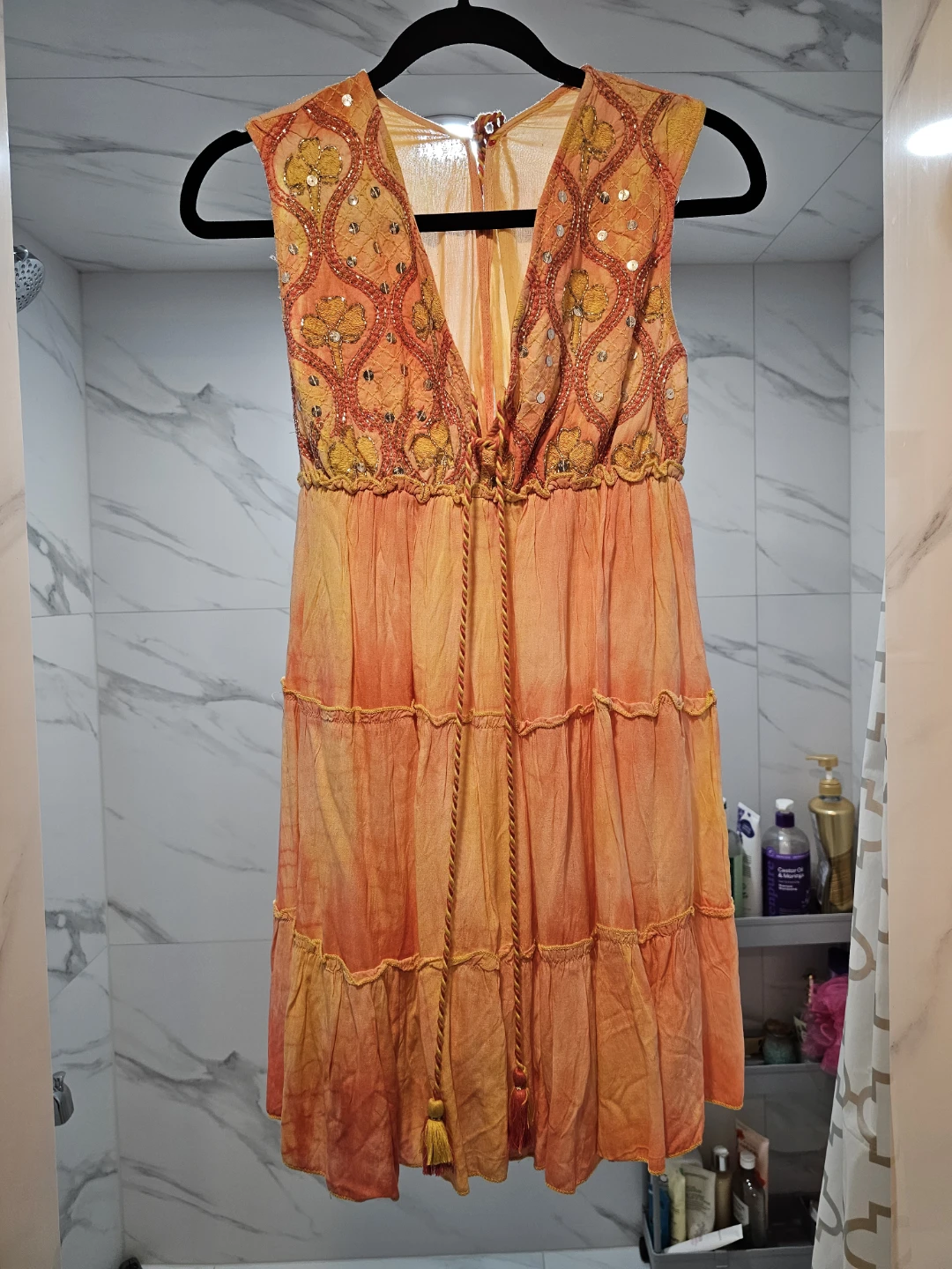 Moon River Orange Tie-Dye Dress Size Small
