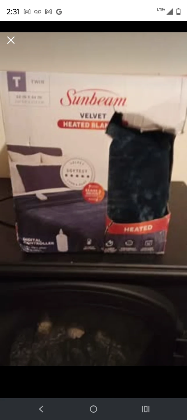 Sunbeam Twin Velvet Heated Blanket
