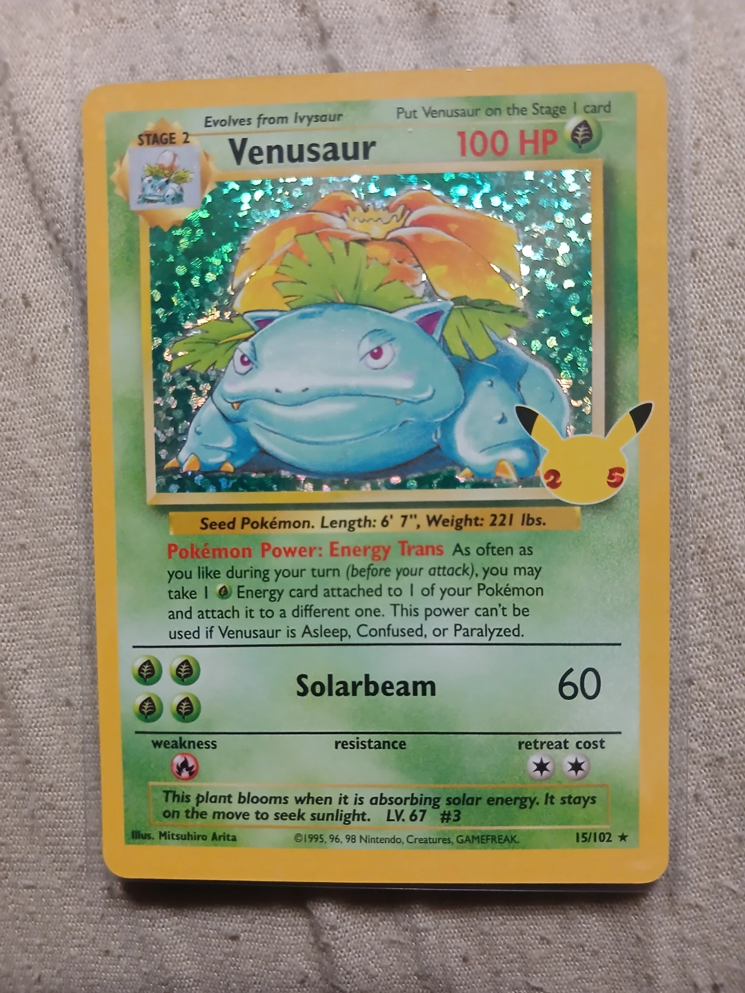Holo Venusaur Reprint 15/102 2021 Pokémon Card